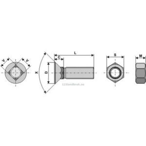 Plogbolt - 8.8 - 3/8''x50mm