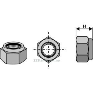 Låsemutter - 8.8 - M12x1,25x12mm - Amazone