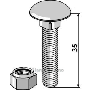 Låsebolt med låsemutter - 8.8 - M8x1,25x35mm