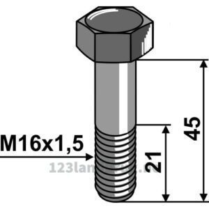 Bolt - fingjenget - 12.9 - M16x1,5x45mm - Amazone, Rabe