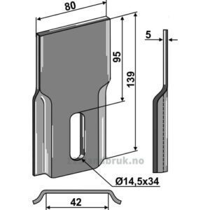 Skrape for åkertrommel - 139x5mm - Feraboli, Vicon