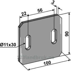 Skrape for åkertrommel - 90x3mm - Frandent