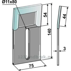 Skrape for åkertrommel - DURAFACE - 140x3mm - Kuhn