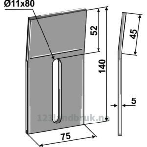 Skrape for åkertrommel - 104x5mm - Kuhn