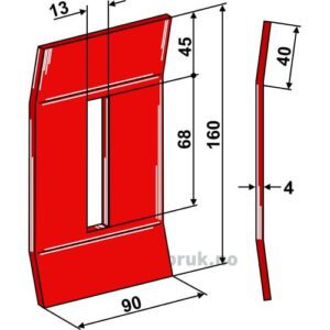 Skrape for åkertrommel - 160x4mm - Kverneland, Maletti