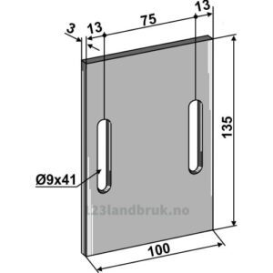 Skrape for åkertrommel - 135x3mm - Lely