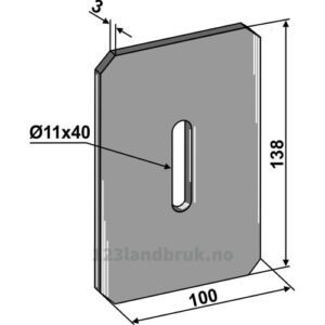 Skrape for åkertrommel - 138x3mm - Lely