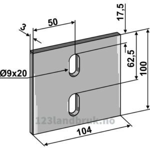 Skrape for åkertrommel - 100x3mm - Lely