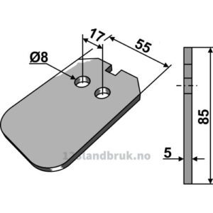 Skrape for åkertrommel - 85x5mm - Lemken