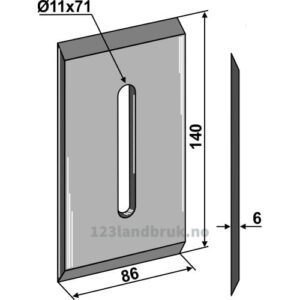 Skrape for åkertrommel - 140x6mm - Niemeyer