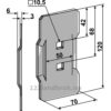 Skrape for åkertrommel - 120x3mm - Rau