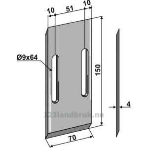 Skrape for åkertrommel - 150x4mm - Vogel u. Noot