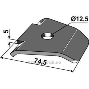 Avskraper for gummipakker - 74,5x5mm - Väderstad