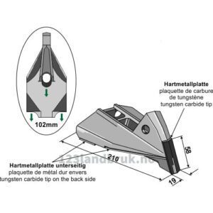 Sålabb - Frø og Gjødsel - Tungsten Karbide - Bourgault