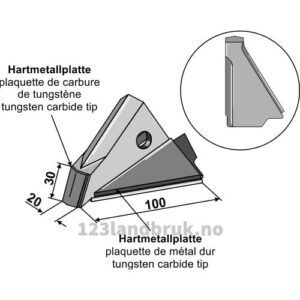 Sålabb Tungsten Karbide - Venstre - Bourgault