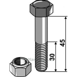 Bolt med Låsemutter - 10.9 - M12x1,75x45mm