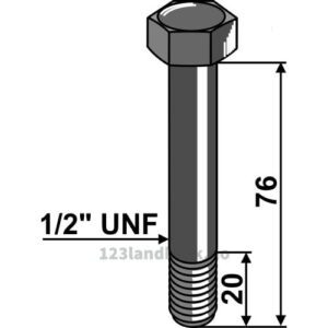 Bolt - 10.9 - 1/2" UNFx76mm - Bomford, Mc Connel