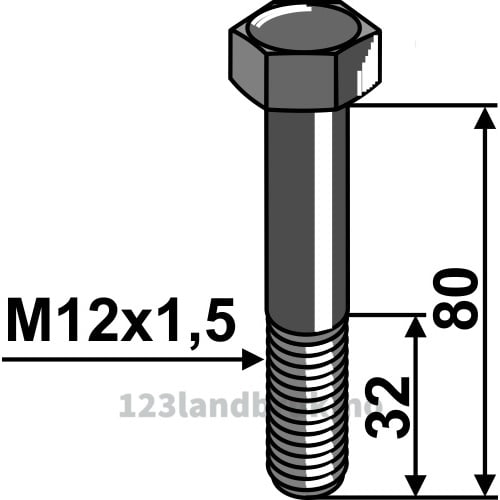 Bolt - 10.9 - M12x1,5x80mm - Irus