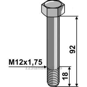 Bolt - 12.9 - M12x1,75x92mm - Dücker