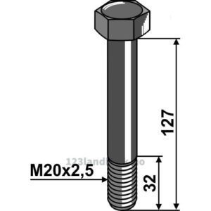 Bolt - 10.9 - M20x2,5x127mm - Gilbers
