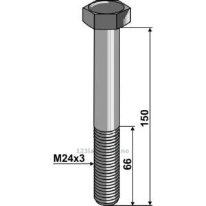 Bolt - 10.9 - M24x3x150mm - Bednar, Strom