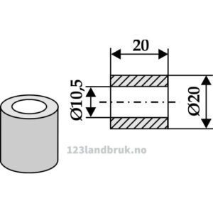 Foring - Ø10,5xØ20x20mm - Tünnißen & Stocks
