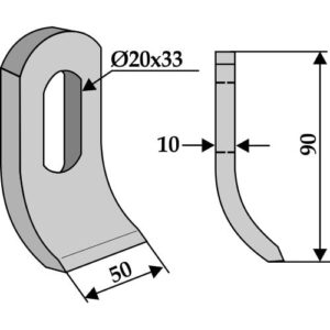 Slagstål - 90x50x10mm - Dücker