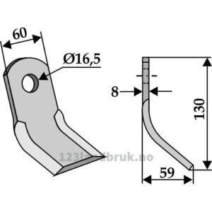 Y-Kniv - 130x60x8mm - Agricom