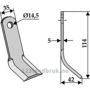 Y-Kniv - 114x35x5mm - Agrimaster, Del Morino, Major, Muratori