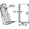 L-kniv / Slagstål - 145x60x10mm - Agrimaster