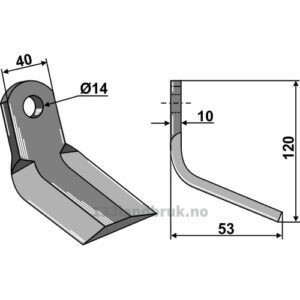 Y-Kniv - 105x40x10mm - Agrimaster