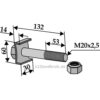 Bolt med Låsemutter - 8.8 - M20x2,5x132mm - Agrimaster