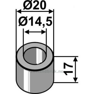 Foring - Ø14,5xØ20x17mm - Agrimaster, Agromec, Calderoni, Orsi
