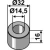 Foring - Ø14,5xØ32x16mm - Agromec
