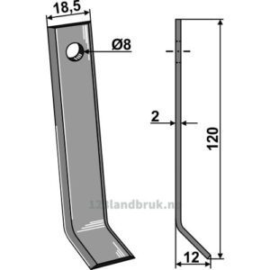 Y-Kniv - 120x18,5x2mm - Agria, Gutbrod, Tornedo