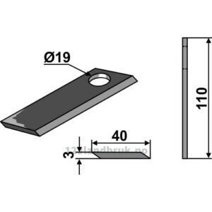 Slåmaskinkniv - Agria