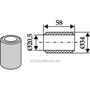 Foring - Ø20,5xØ34x58mm - Agram