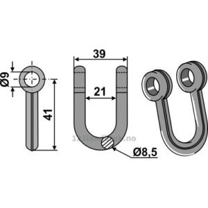 Sjakkel 8,5 mm - Stoll