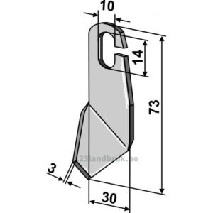 Vingekniv - 73x30x3mm - Høyre - Amazone