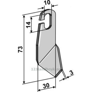 Vingekniv - 73x30x3mm - Venstre - Amazone