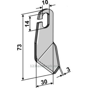 Vingekniv - 73x30x3mm - Venstre - Amazone