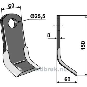 Y-Kniv - 150x60x8mm - Artemeccanica, Ferri
