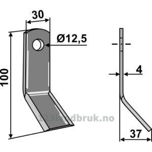 Y-Kniv - 100x30x4mm - B.C.S.