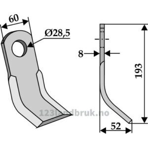 Y-Kniv - 193x60x8mm - Berti