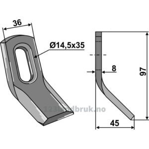 Y-Kniv - 97x36x8mm - Berry, Bomford, Mc Connel, S.M.A.