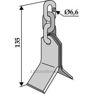 Y-Kniv 3 kjettingledd (RK 2 1/2 B) - 135x34x3mm - Bomford, Gilbers