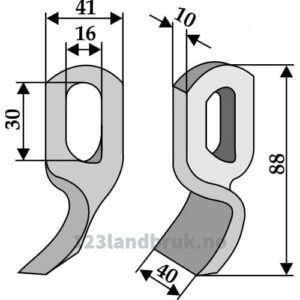 Slagstål  - 88x40x10mm - Bomford