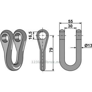 Sjakkel 13 mm - Berry, Bomford, Mc Connel