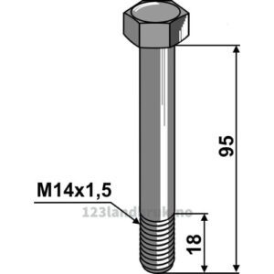Bolt - 10.9 - M14x1,5x95mm - Bomford, Kuhn