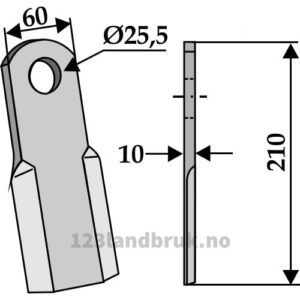 Kniv / Slagstål - Rett - 210x60x10mm - Breviglieri
